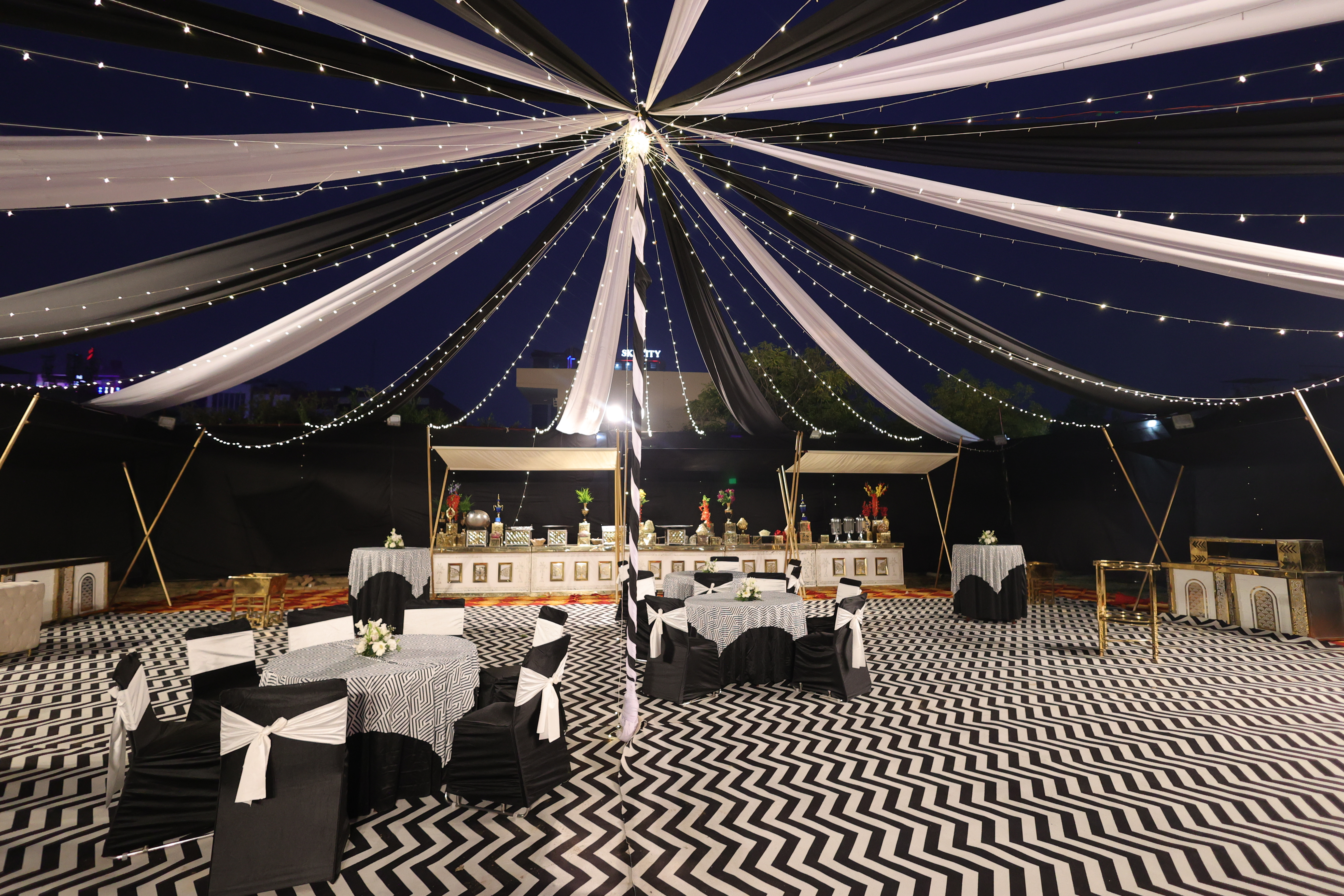 Decorative wedding stage setup